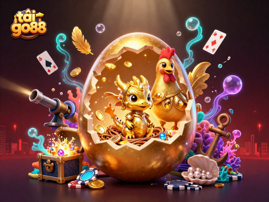 Engage with the thrilling world of tải go88 as golden dragon and poker chips create excitement.