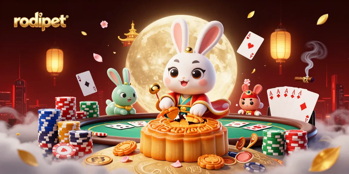 Rodipet gamblers engage with poker chips and games while surrounded by vibrant casino elements.