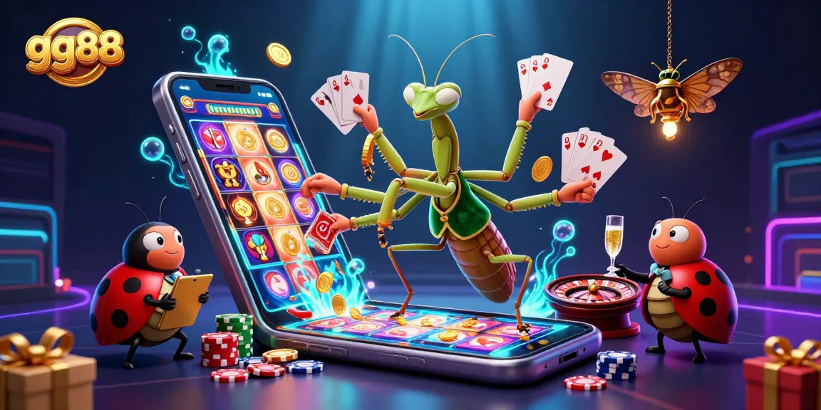 Engage with gg88's thrilling casino experience featuring a dynamic gaming scene with vibrant elements.