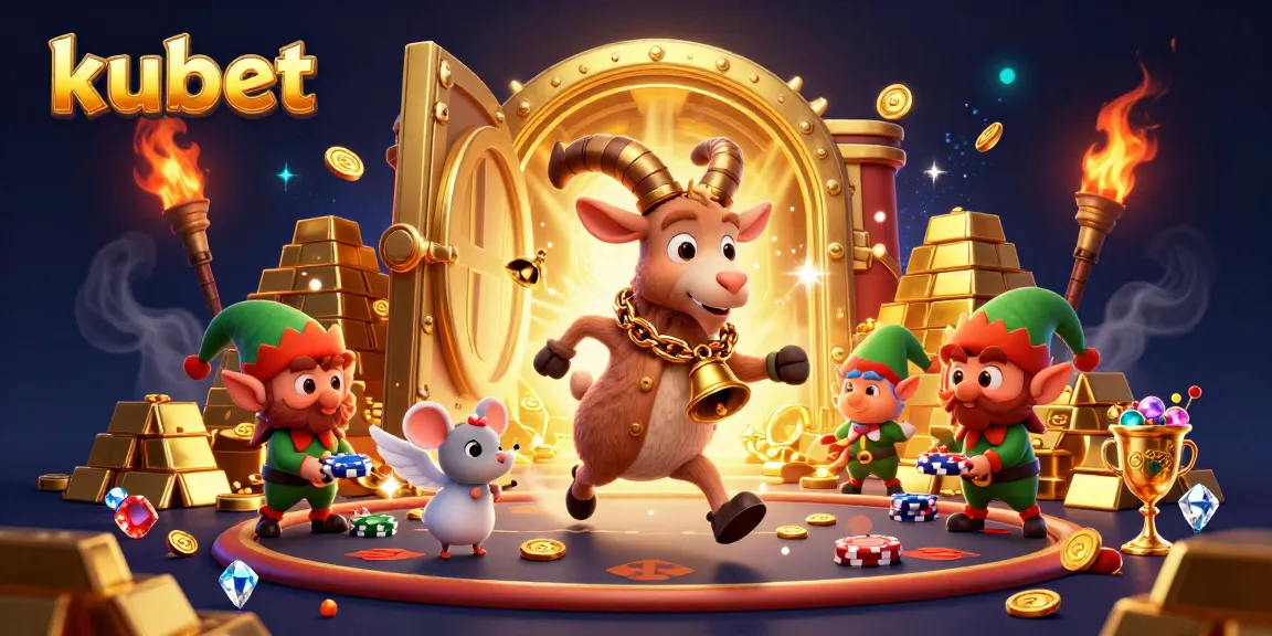 Kubet offers thrilling gameplay with a Krampus goat managing a festive horror casino scene.