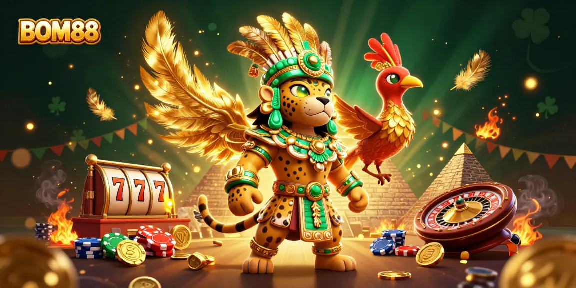 BOM88 players experiencing a vibrant online casino scene with dynamic slots and roulette elements.