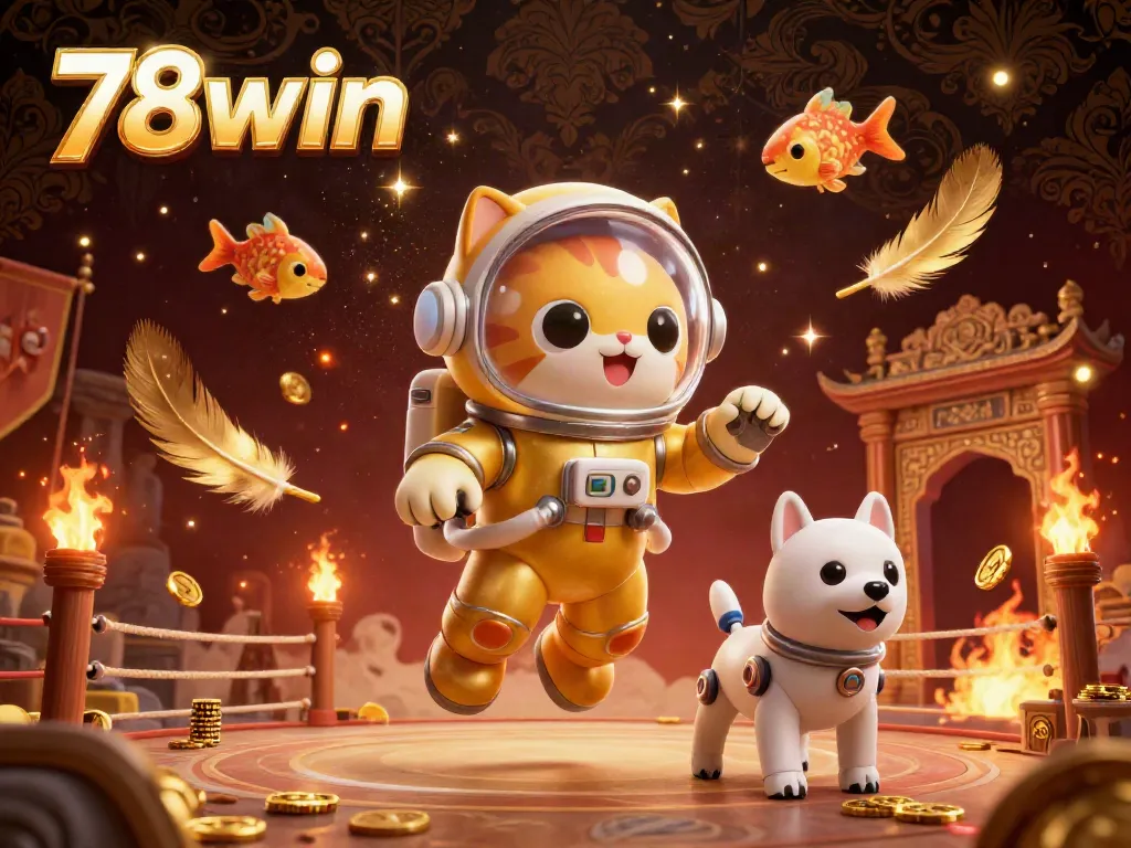 Engage with thrilling gaming adventures at 78win featuring an astronaut cat and baiting tokens.