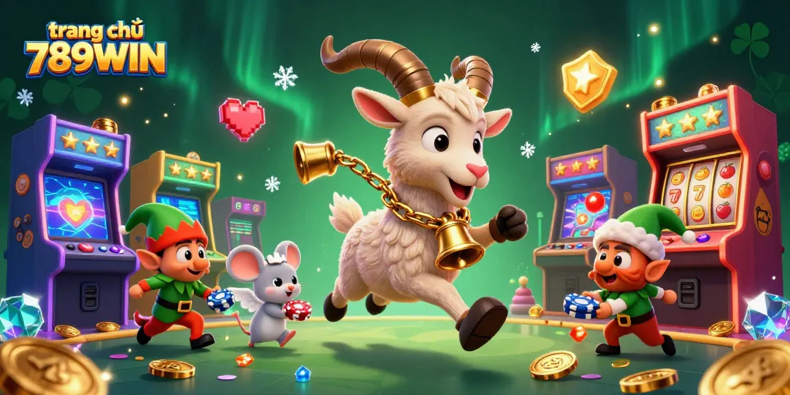 Play at trang chủ 789WIN casino featuring Krampus goat, angel mouse, and elf gremlins.