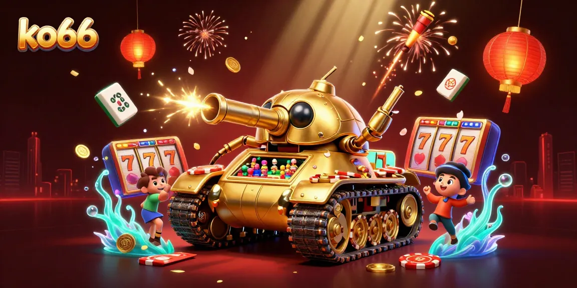 Engage in casino excitement with ko66's vibrant beetle tank brimming with slot games and energetic visuals.