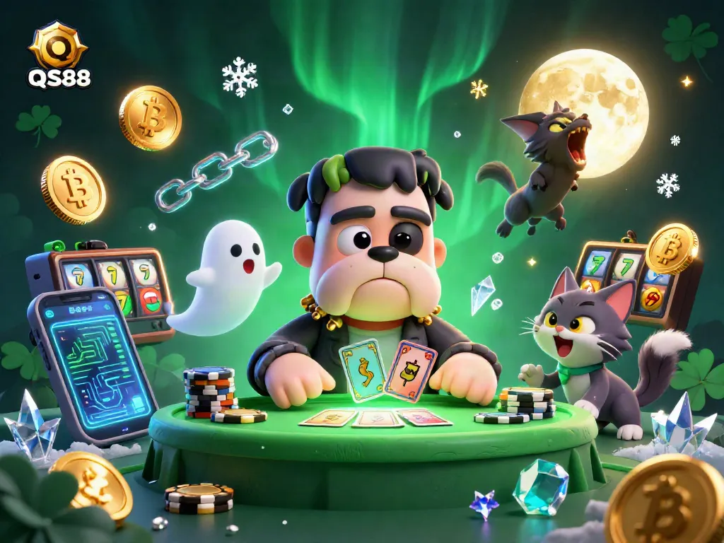 QS88 sparks excitement with a whimsical 3D illustration of a bulldog dealer, ghost mouse, and werewolf kitten.