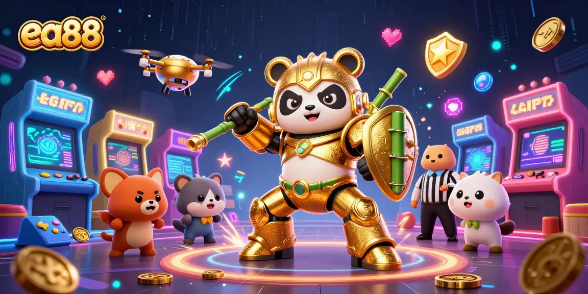 Experience the excitement of ea88 with thrilling games and animated characters in a vibrant casino arena.