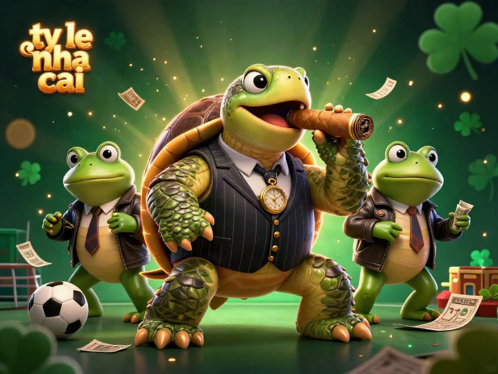 Engage with ty le nha cai while witnessing a bustling casino scene with characters on a sports betting theme.