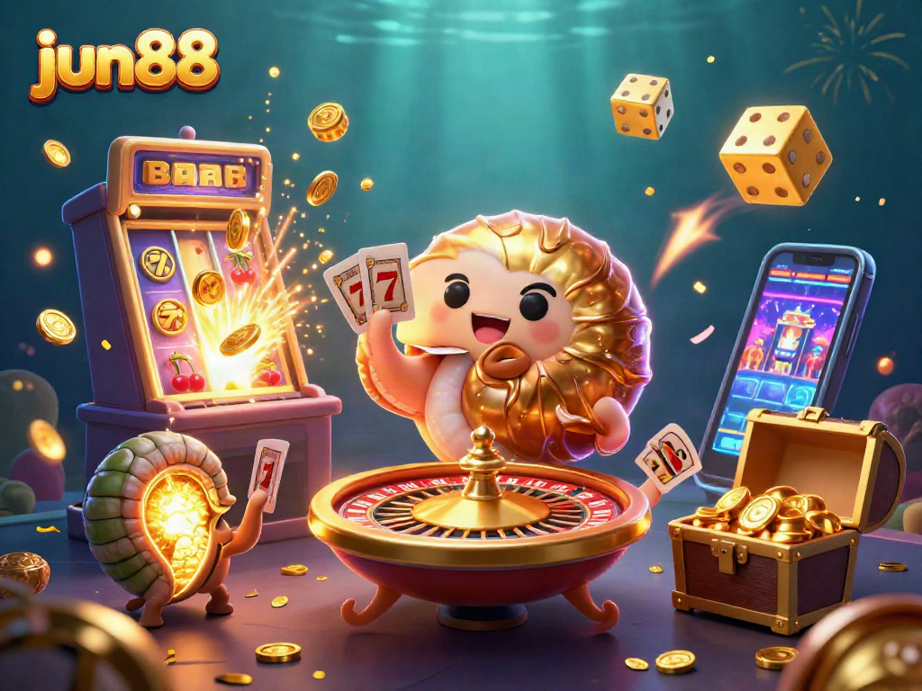 Experience exciting gameplay with jun88’s vibrant casino elements, featuring a dynamic 3D nautilus scene.