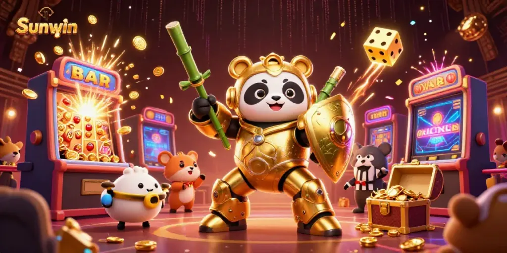 Experience thrilling gameplay at Sunwin with vibrant 3D visuals, showcasing unique casino elements.