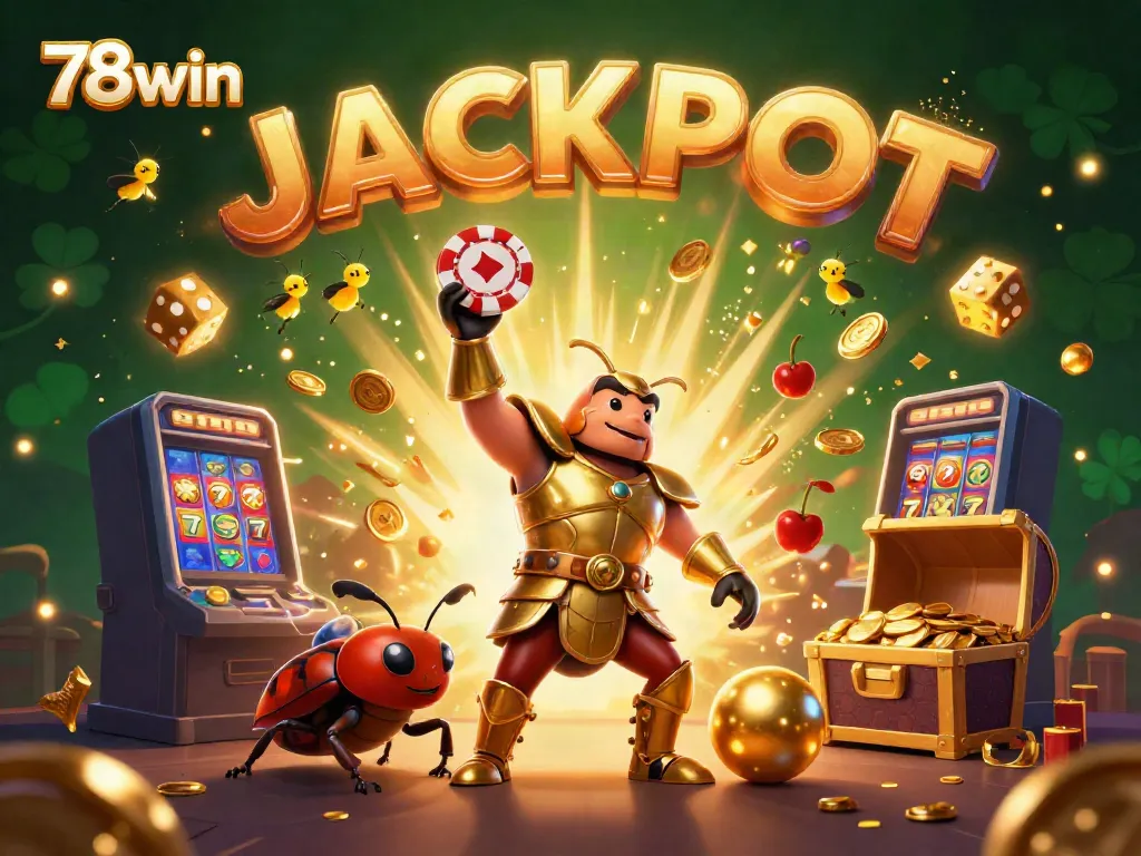 Experience thrilling 78win casino action with a vibrant illustration of victorious characters celebrating a jackpot.