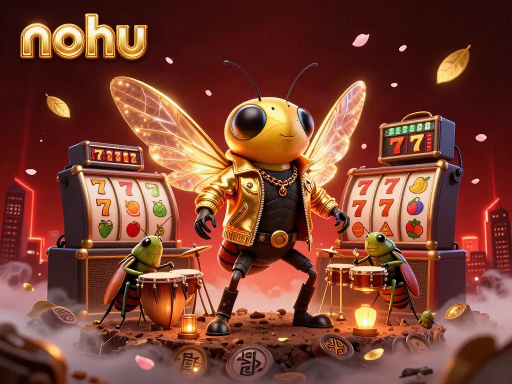 Nohu casino features dynamic slot machine action with vibrant characters and lively game elements.