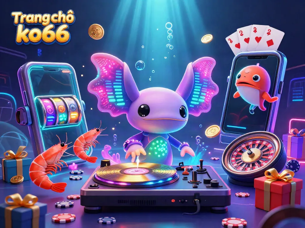 Engage with the vibrant world of Trang chủ ko66 featuring a dynamic axolotl DJ and exciting casino games.