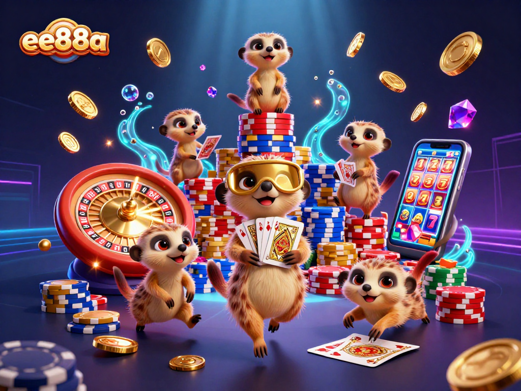 Experience the thrilling energy of ee88a with meerkats in a vibrant casino setting.