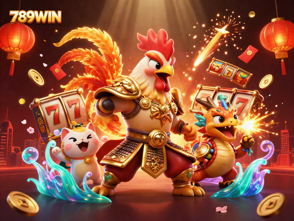 Win exciting jackpots with 789WIN in a dynamic casino-themed illustration.