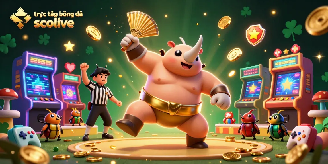 Experience the excitement of trực tiếp bóng đá socolive with a vibrant and dynamic illustration showcasing a vibrant sumo beetle champion amidst a lively casino scene.