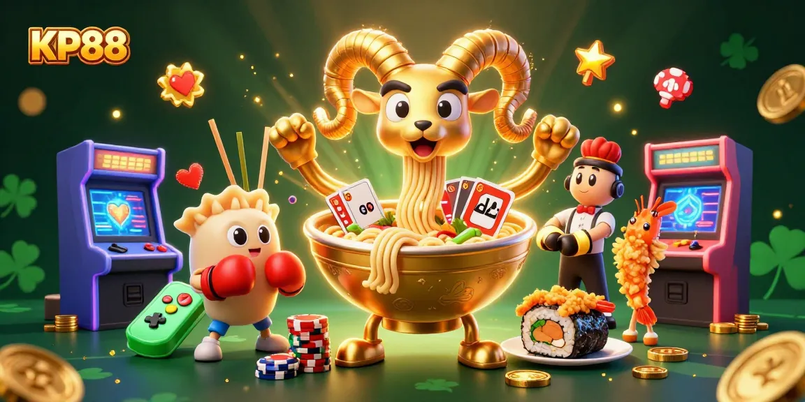 Experience betting excitement at KP88 with vibrant characters in a lively casino scene.