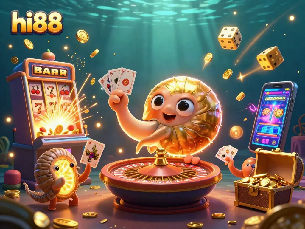 Experience hi88's thrilling casino adventures with a vibrant 3D illustration featuring ancient nautical elements.