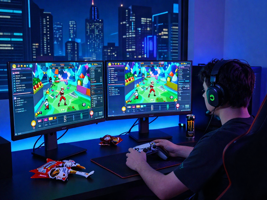 HTML porn games interactive scene with vibrant characters and digital interfaces, showcasing immersive gameplay.