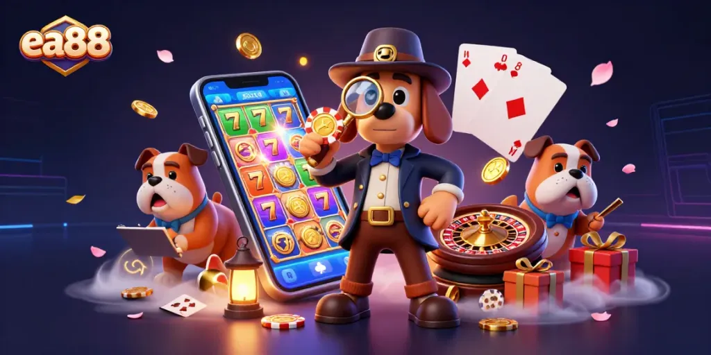 Examine the thrilling world of ea88 with a detective uncovering casino clues and treasures.