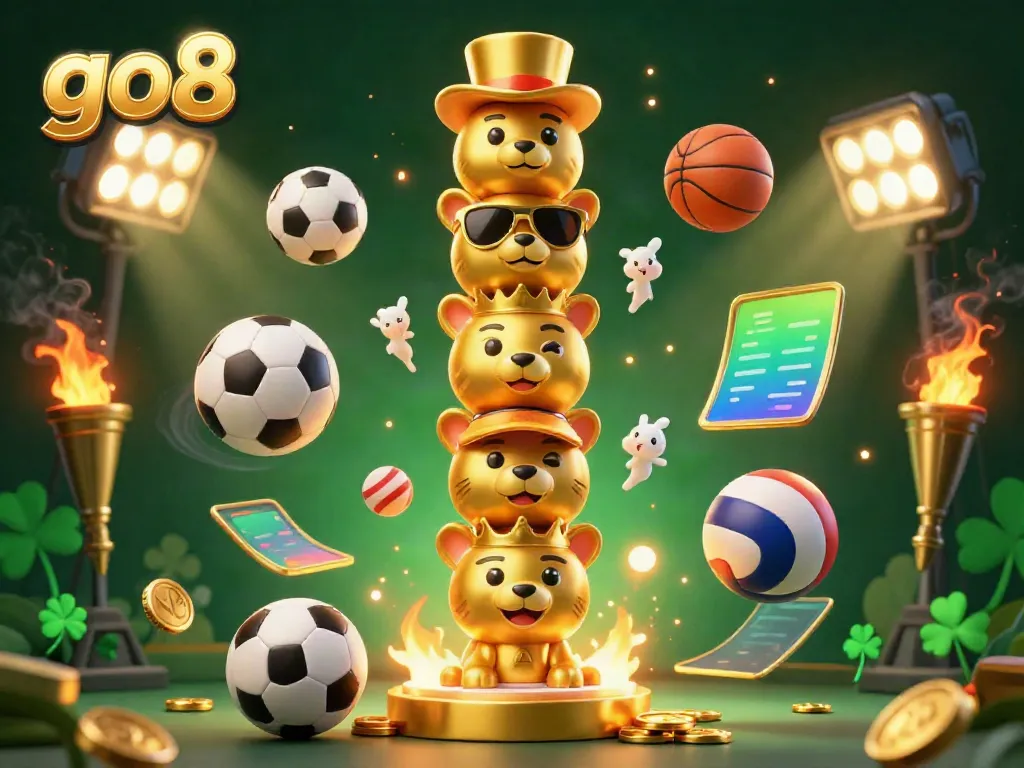 Engage with go8 in a vibrant casino scene featuring lively characters and dynamic gaming elements.