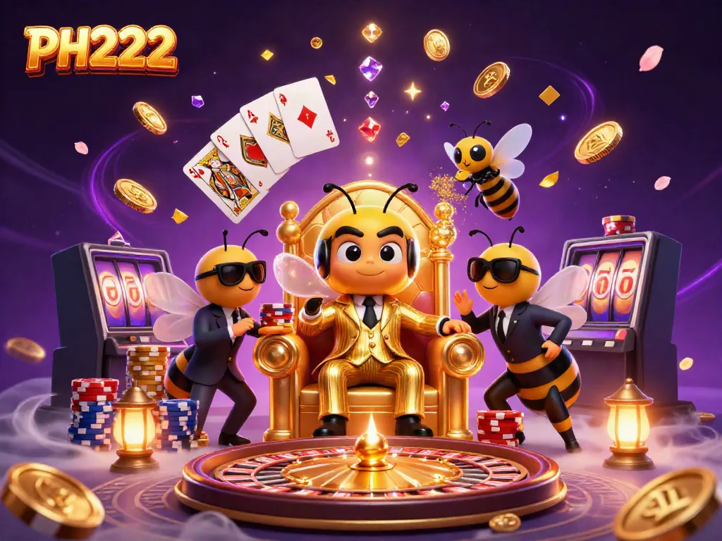 Experience the excitement of PH222 with a vibrant casino scene, featuring a whimsical bumblebee mob boss.