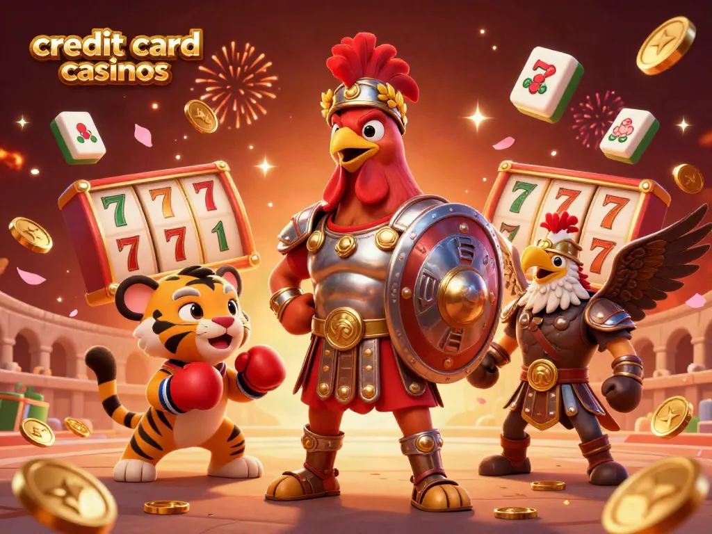 Experience the thrill of credit card casinos with a lively 3D rendering full of excitement.