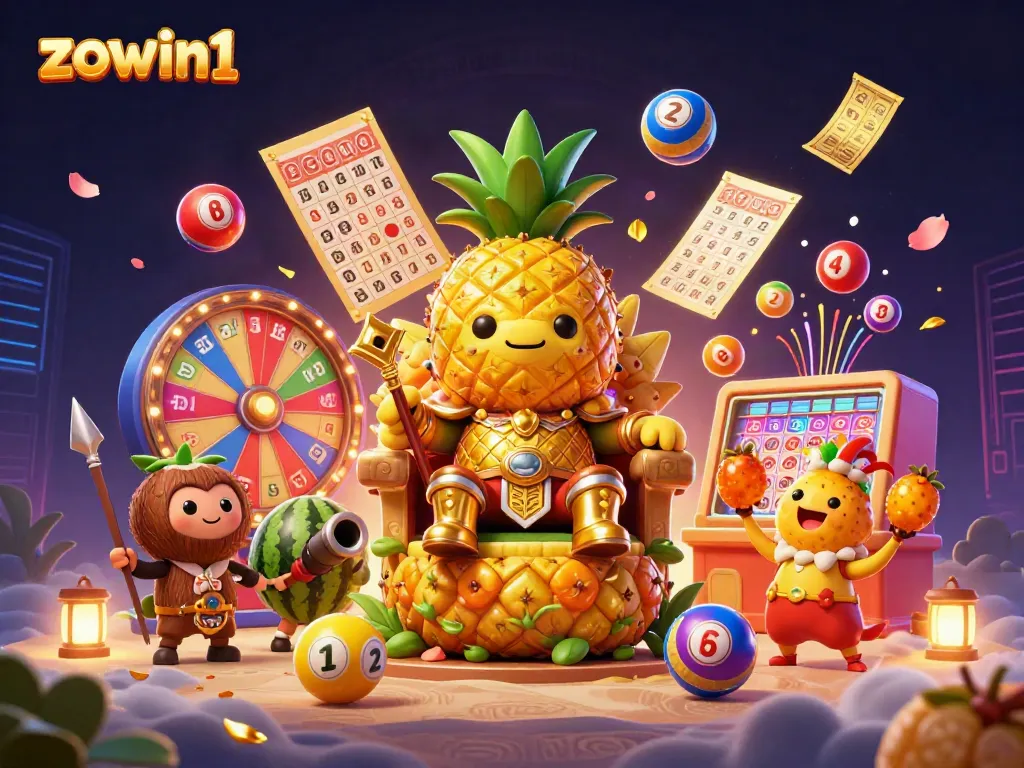 Experience the vibrant world of zowin1 with colorful elements from a dynamic casino scene.
