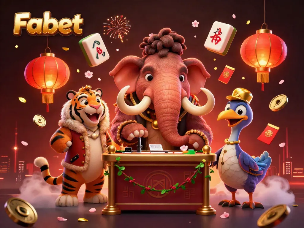 Experience the thrill at Fabet with vibrant casino characters welcoming players.