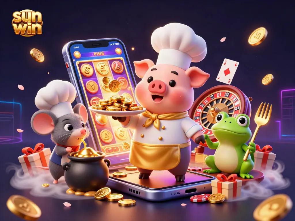 Enjoy thrilling gaming experiences with sun win, showcasing gold coins and vibrant slot games.