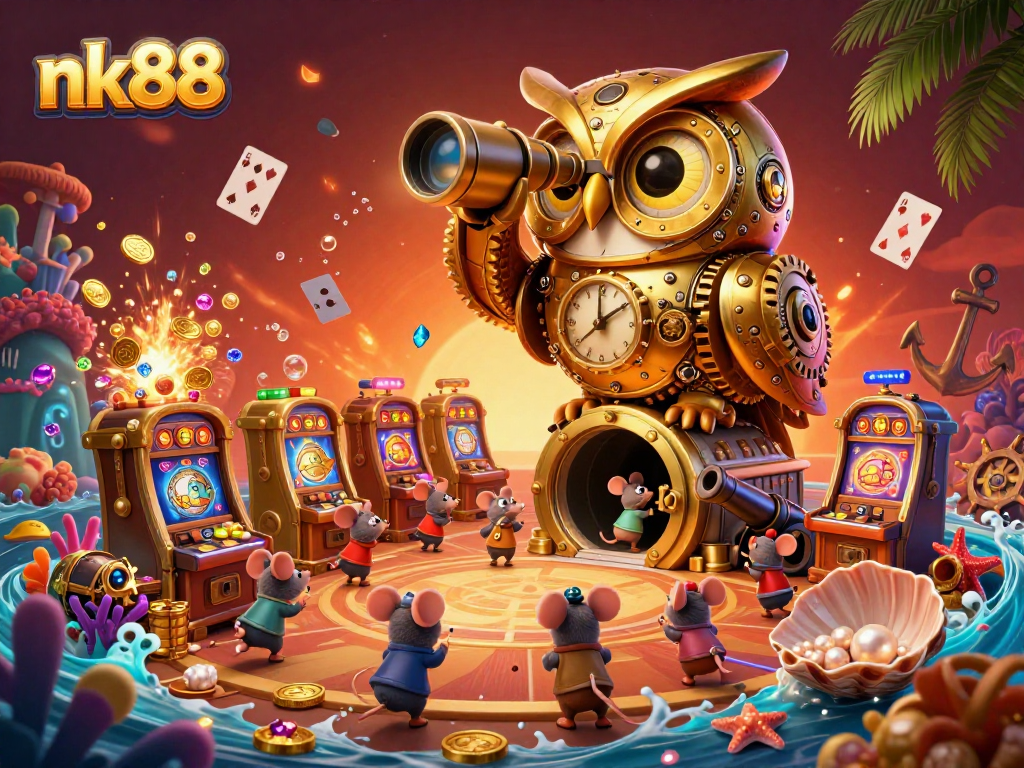 Experience exhilarating gameplay at nk88 with a colorful casino floor full of treasure and excitement.