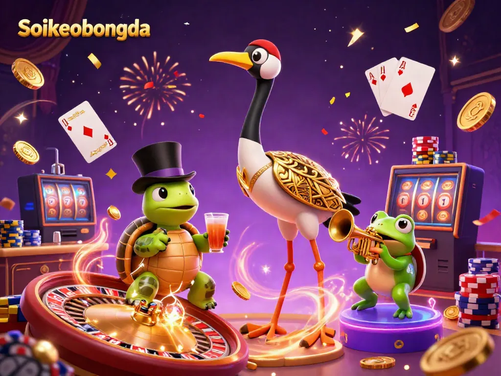 Sparking gambling scene featuring Soikeobongda in a vibrant casino atmosphere with animated characters.