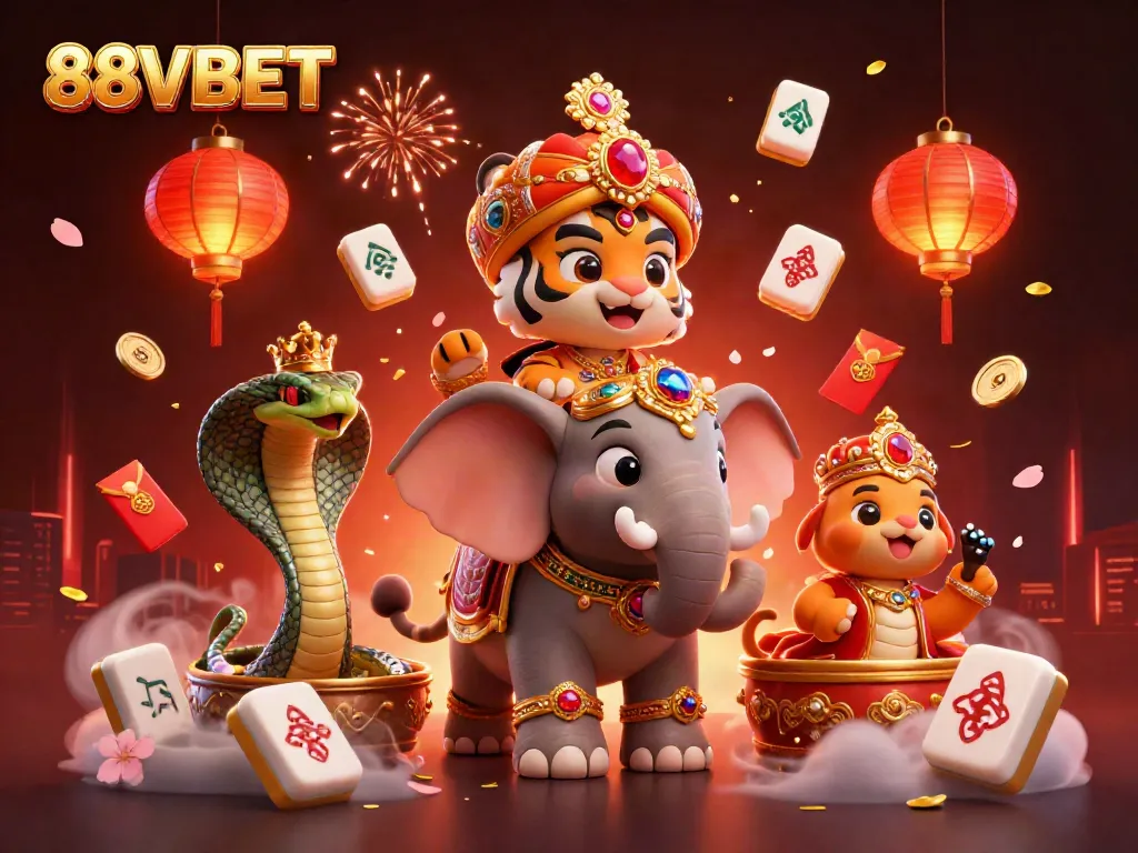 Experience the thrill of 88VBET with vibrant characters, jewels, and dynamic gambling elements.