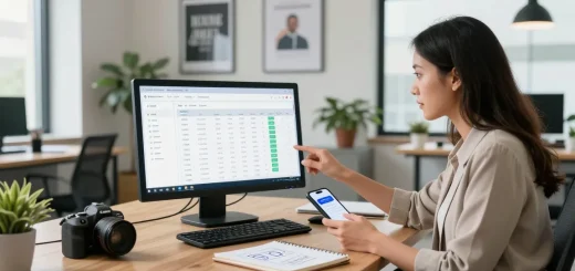 Analytics of an online payment gateway displayed on a screen in a modern office, showcasing professional business environment.